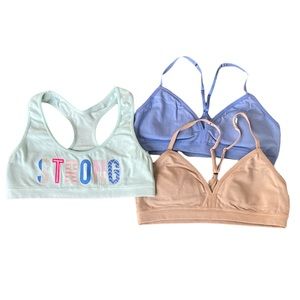 Lot of Three Girls Training Bra Justice & Hanes